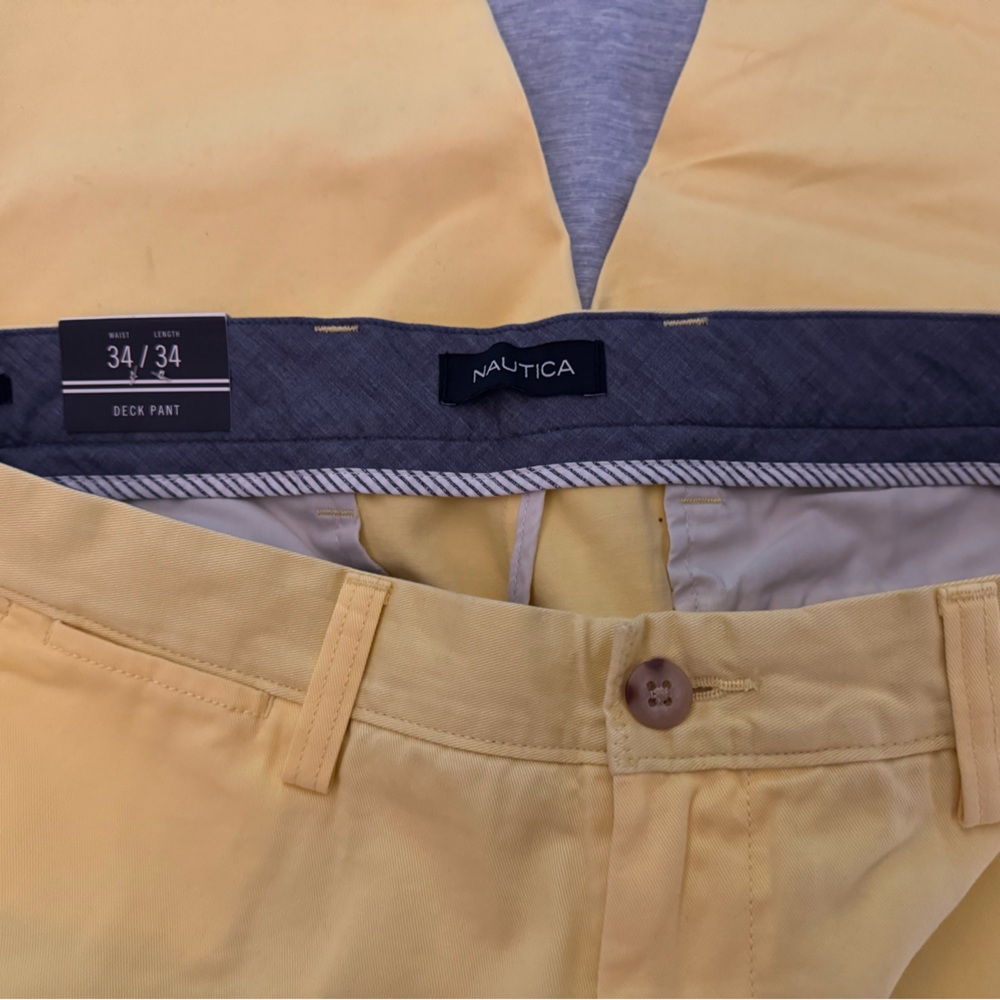 Nautica Men's Bright Yellow Chinos - Picture 2 of 4